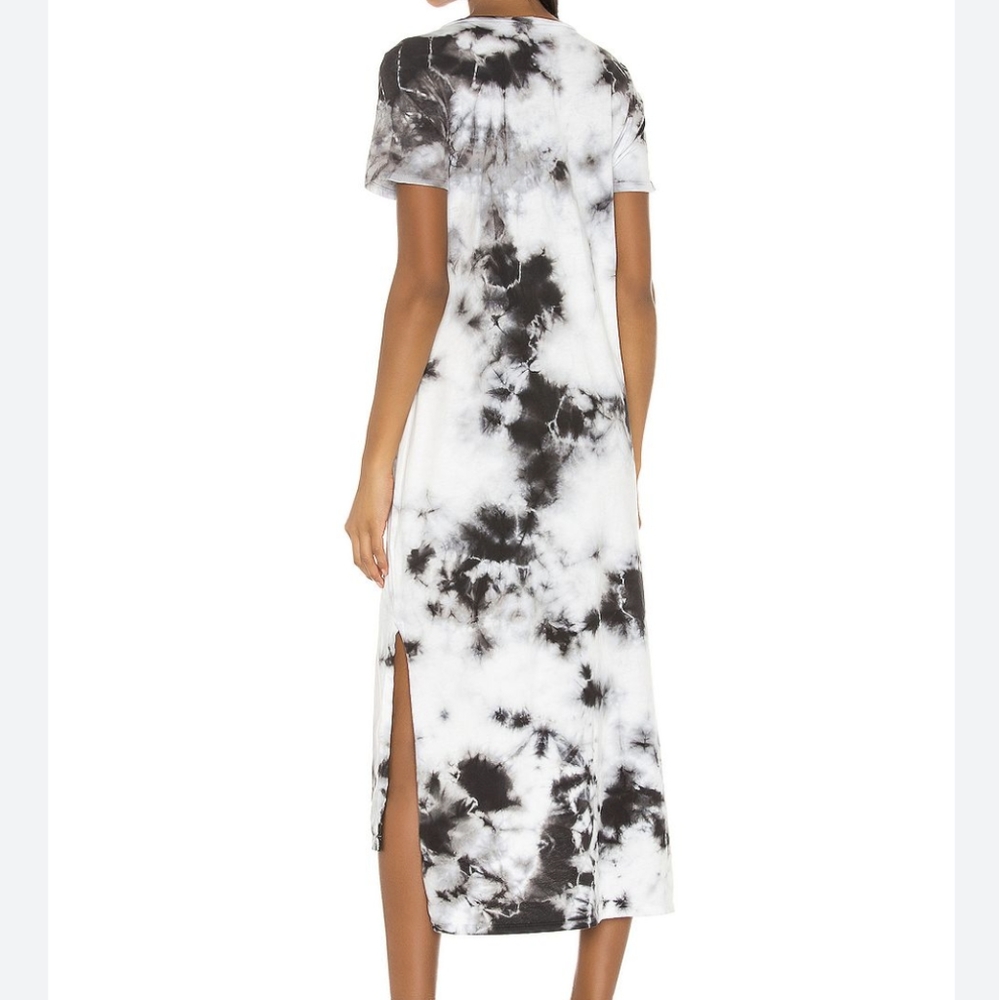 Revolve Michael Lauren Augustus Tie-Dye Midi T-Shirt Dress XS Black Grey EUC - Picture 2 of 9
